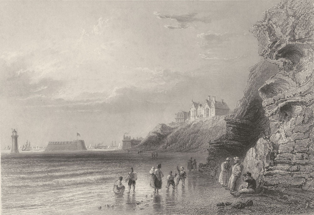 CHESHIRE. New Brighton. (Bartlett/Finden) 1842 old antique print picture